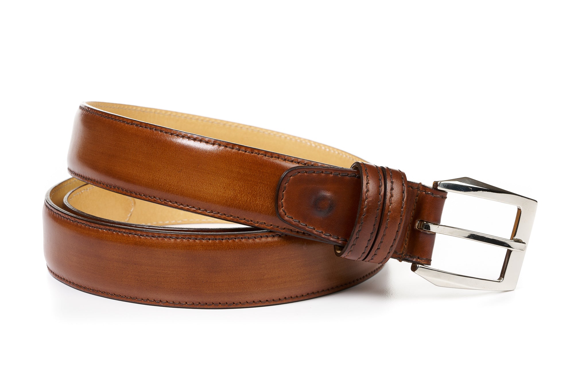 Italian chevron weave leather & linen Taupe/Brown belt