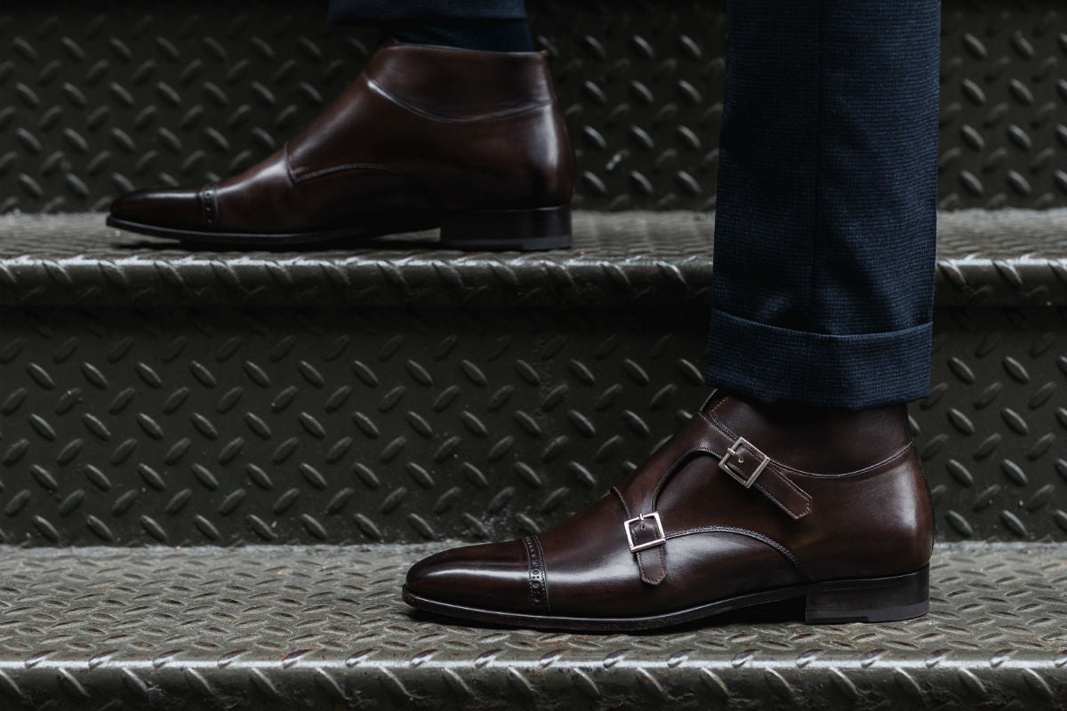 The Heston Double Monk Strap Boot - Chocolate