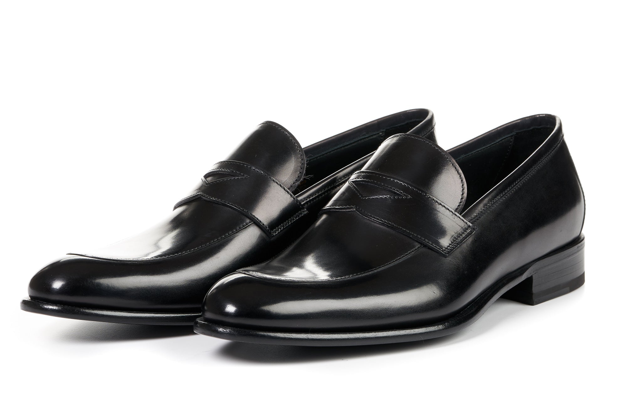 The Stewart Penny Loafer - Nero Black Paul Evans The Stewart Penny Loafer - Nero Black Paul Evans