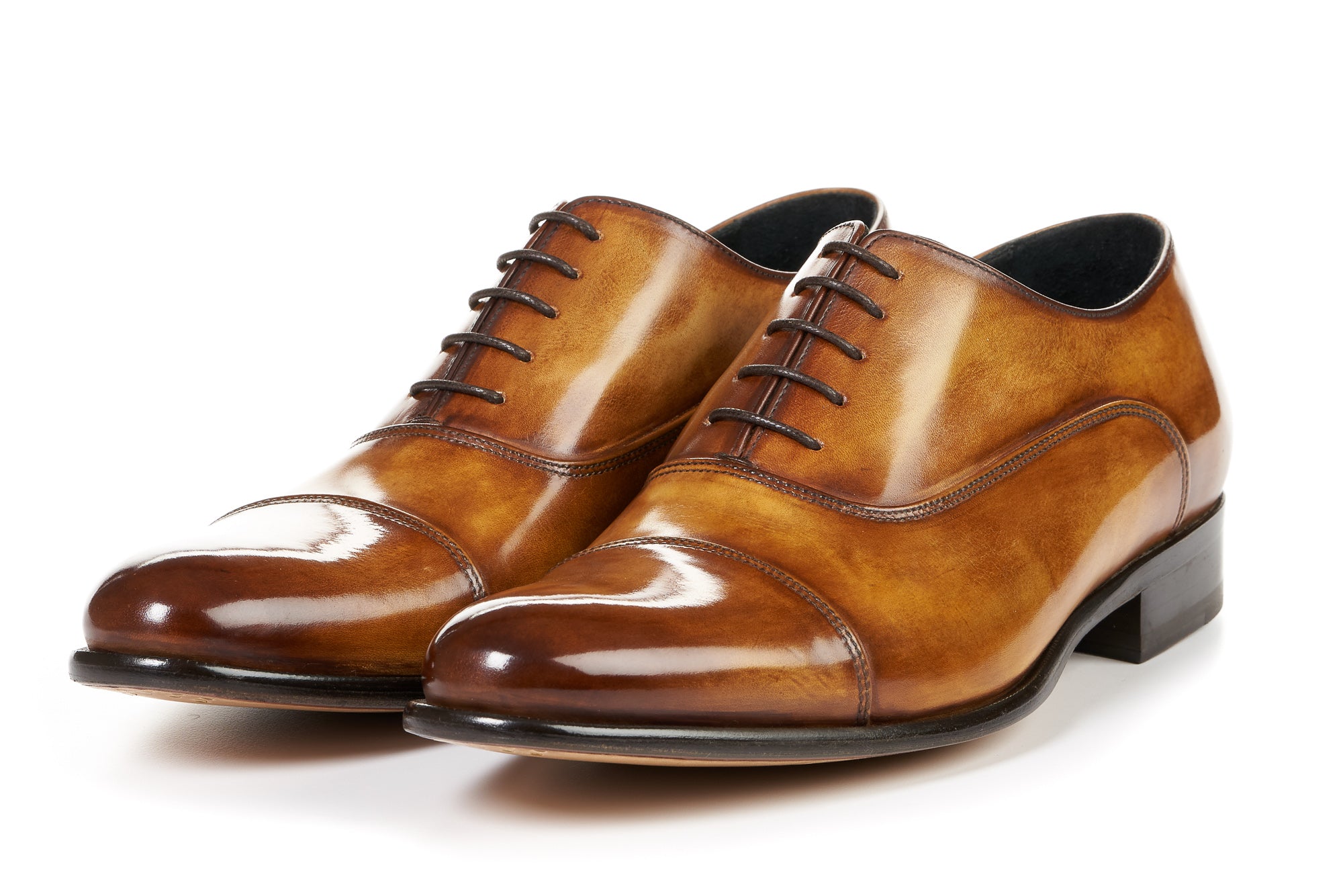 The Cagney II Stitched Cap-Toe Oxford - Tobacco Brown Paul Evans The Cagney II Stitched Cap-Toe Oxford - Tobacco Brown Paul Evans