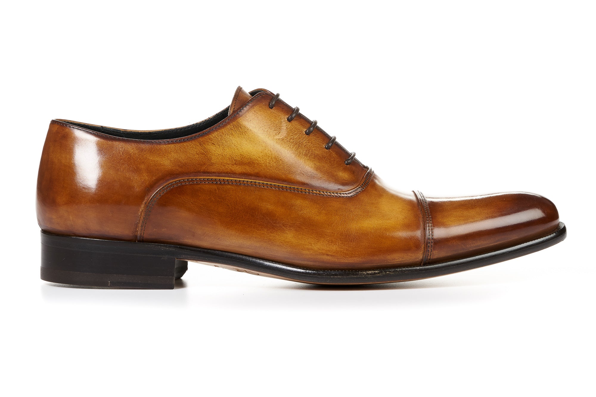 The Cagney II Stitched Cap-Toe Oxford - Tobacco