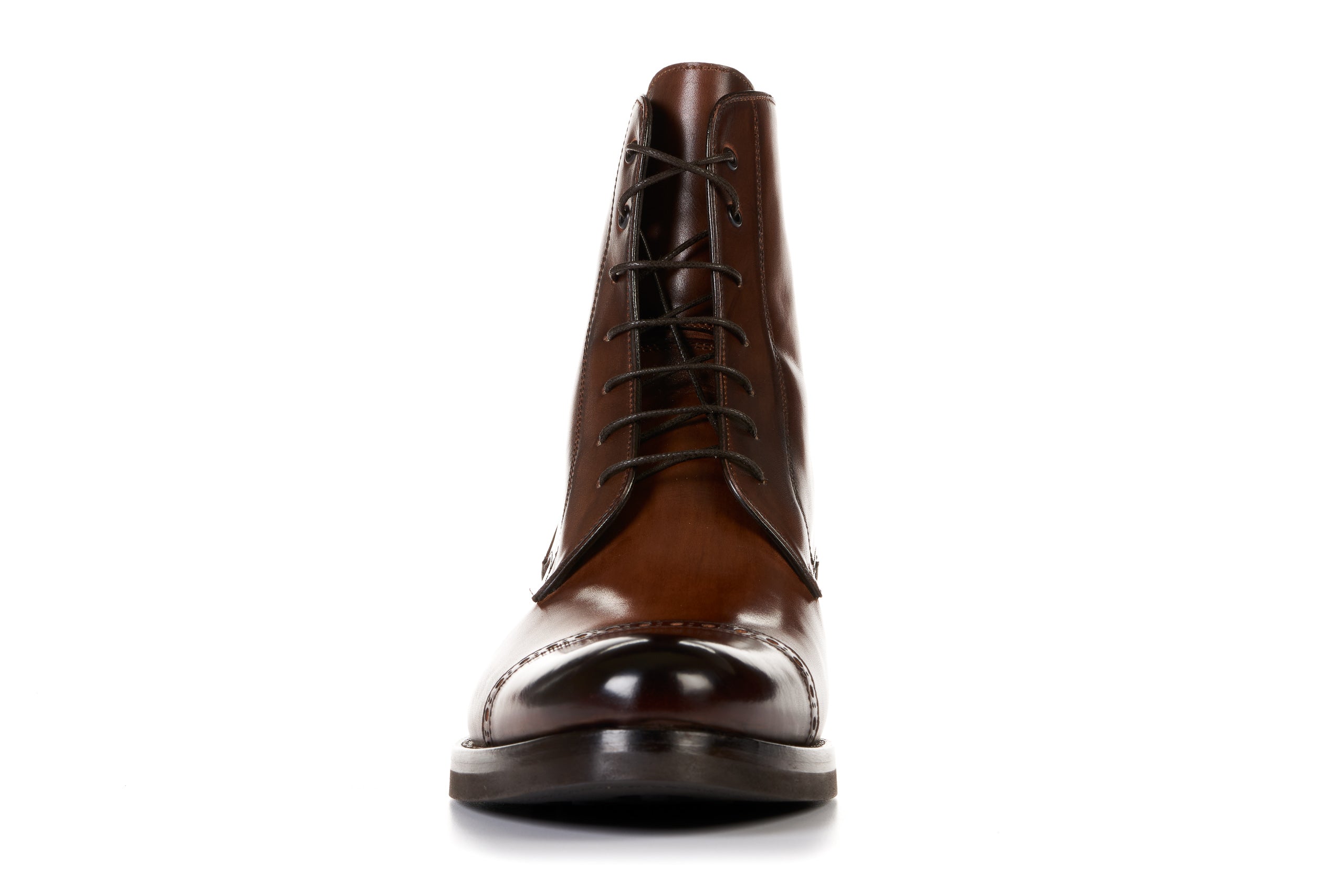 The Presley Lace-Up Boot - Brown - Rubber Sole