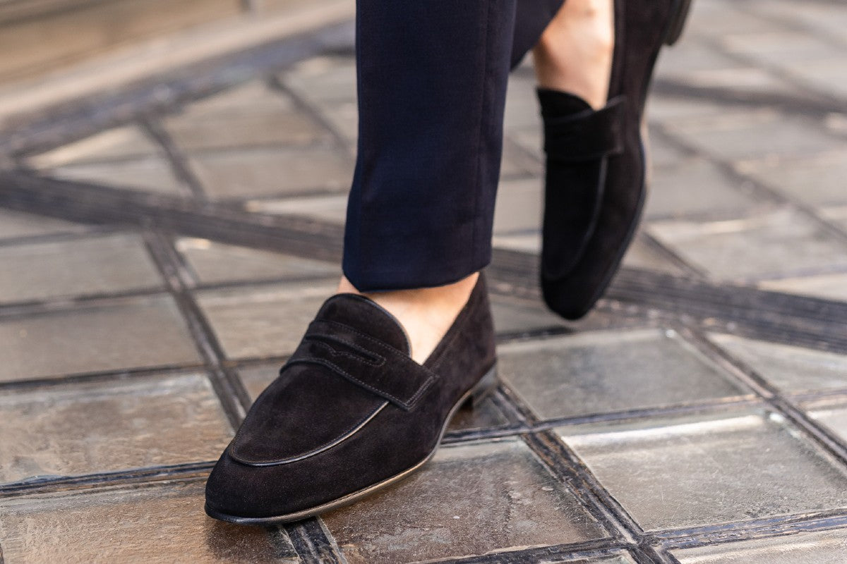 The Louis Penny Loafer - Nero Suede