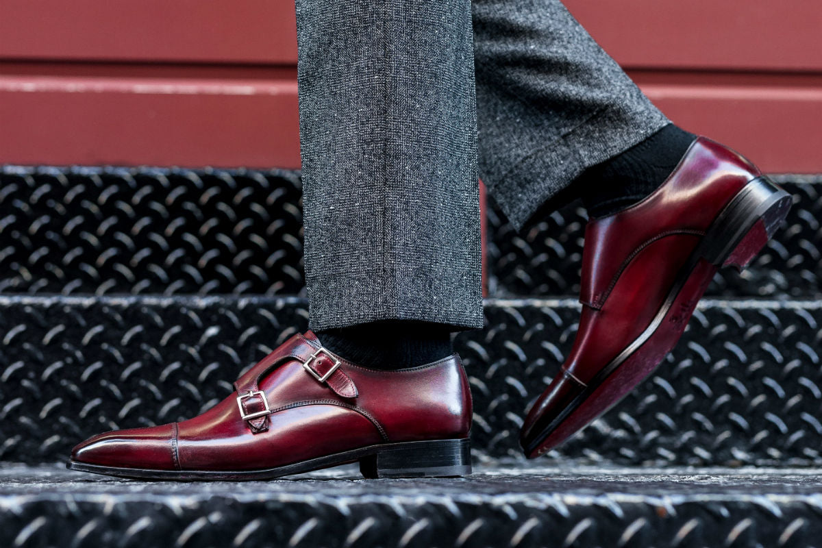 The Burton Double Monk Strap Oxblood Paul Evans