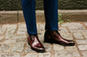 Paul Evans Handmade Italian Leather Men's Dress Shoes - The Newman Chukka Boot - Oxblood