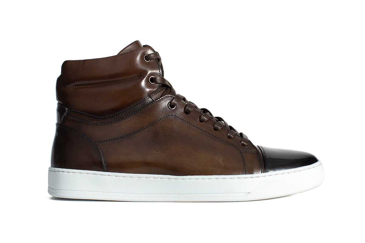 The Lewis High-Top Sneaker - Chocolate