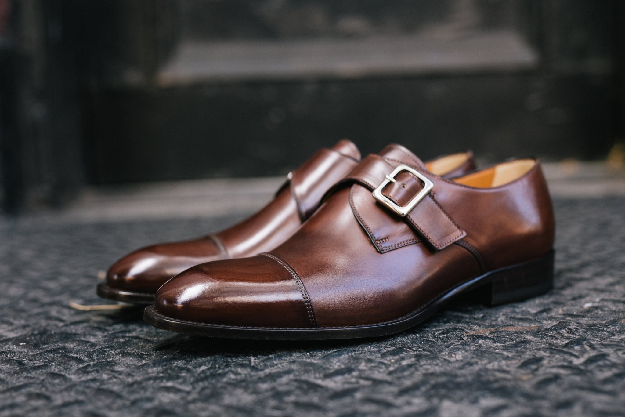 The Olivier Single Monk Strap - Marrone Brown Paul Evans The Olivier Single Monk Strap - Marrone Brown Paul Evans