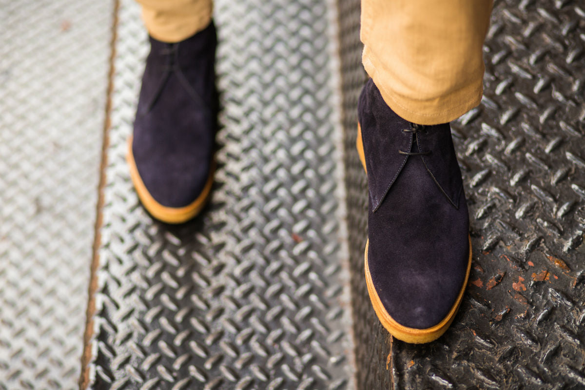 The Gosling Unlined Chukka Boot - Blue Suede