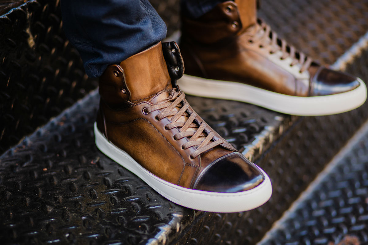 The Lewis High-Top Sneaker - Chocolate
