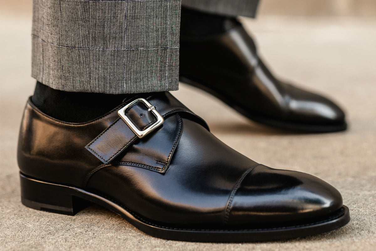 The Olivier Single Monk Strap Nero