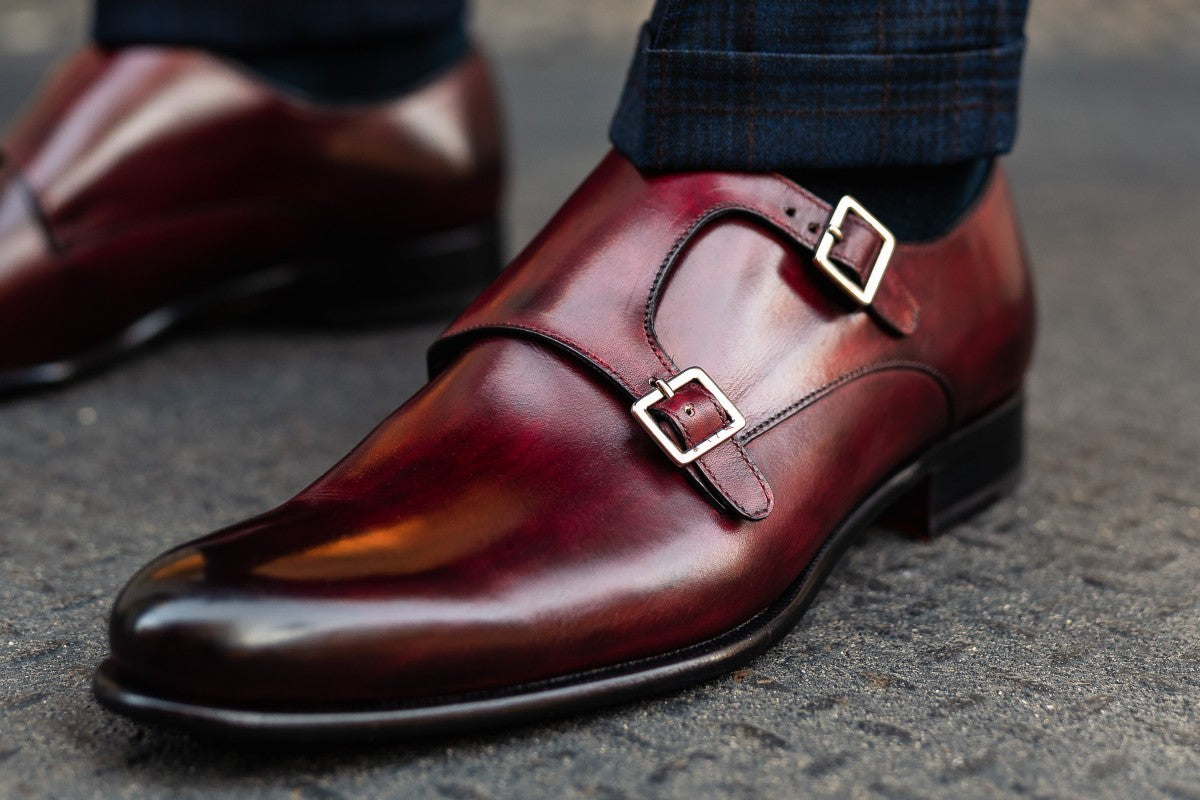 The Poitier Double Monk Strap - Oxblood