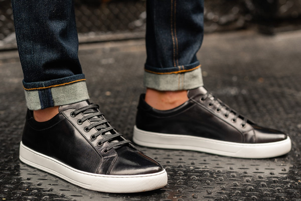 The Smith Low-Top Sneaker - Nero Black - White Sole – Paul Evans