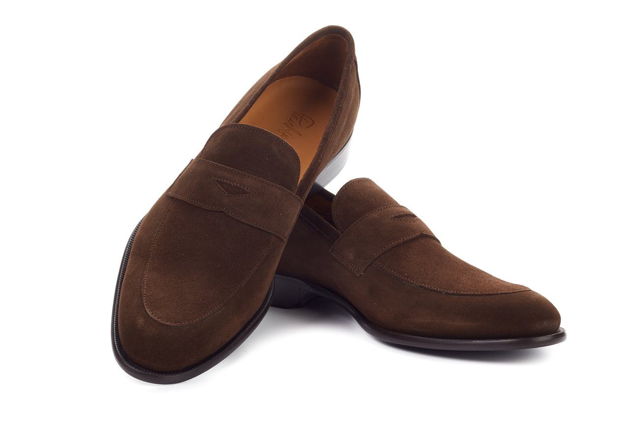 The Stewart Penny Loafer - Cafe Suede – Paul Evans
