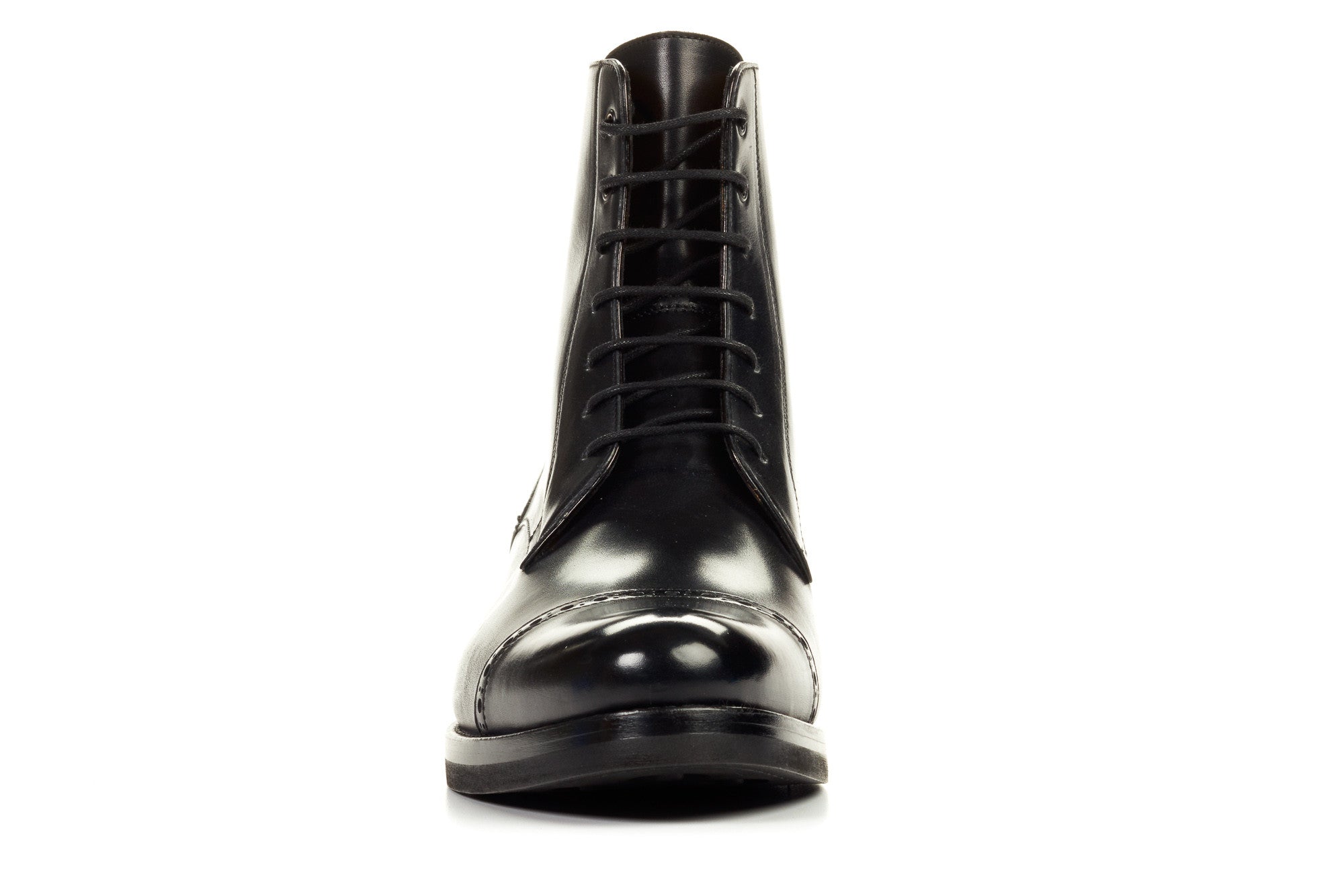 The Presley Lace-Up Boot - Nero - Rubber Sole