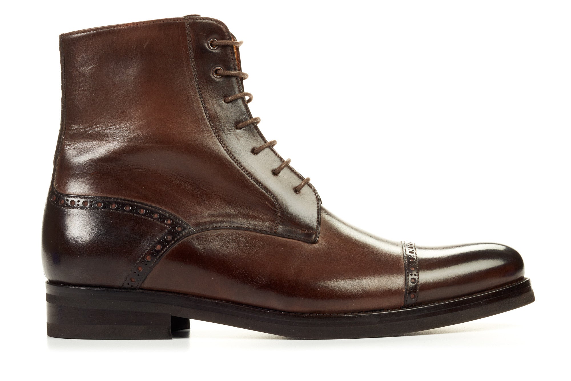 The Presley Lace-Up Boot - Chocolate - Rubber Sole