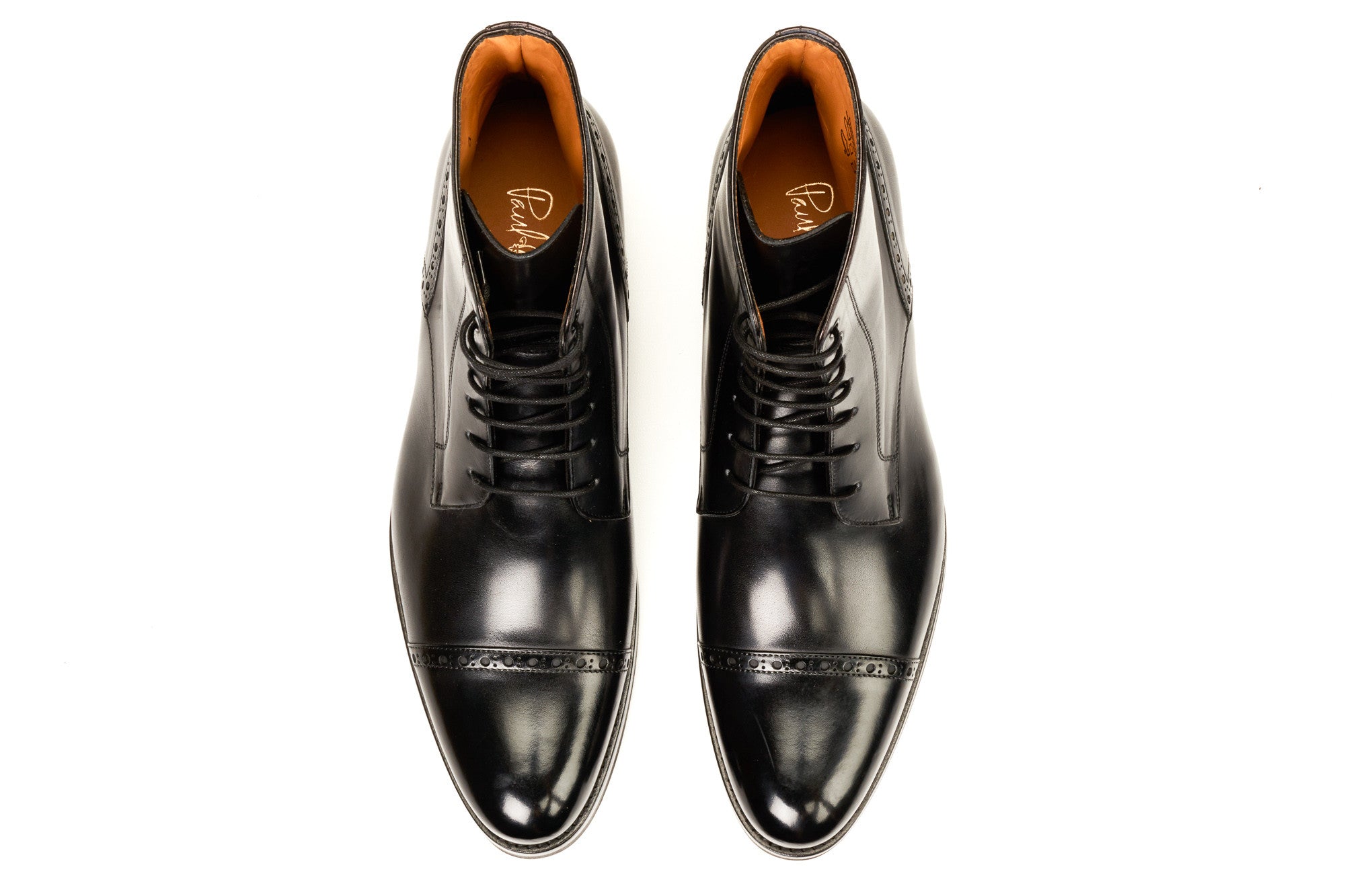 The Presley Lace-Up Boot - Nero Black - Rubber Sole Paul Evans The Presley Lace-Up Boot - Nero Black - Rubber Sole Paul Evans