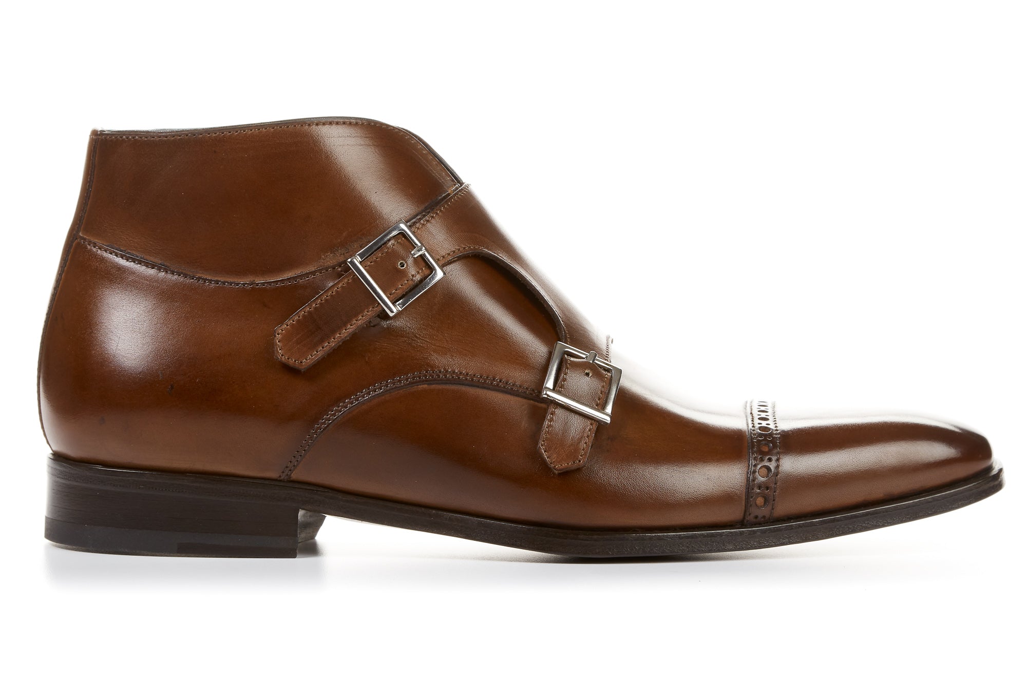 The Heston Double Monk Strap Boot Marrone - Main Image