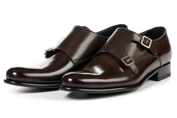 The Poitier Double Monk Strap - Chocolate Brown – Paul Evans