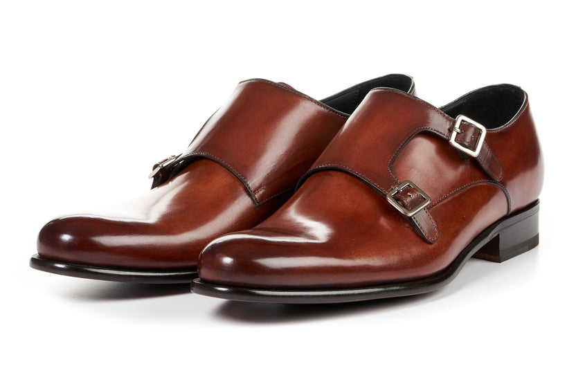 Monk Strap Shoes - Italian Leather Monk Strap Shoes - Paul Evans