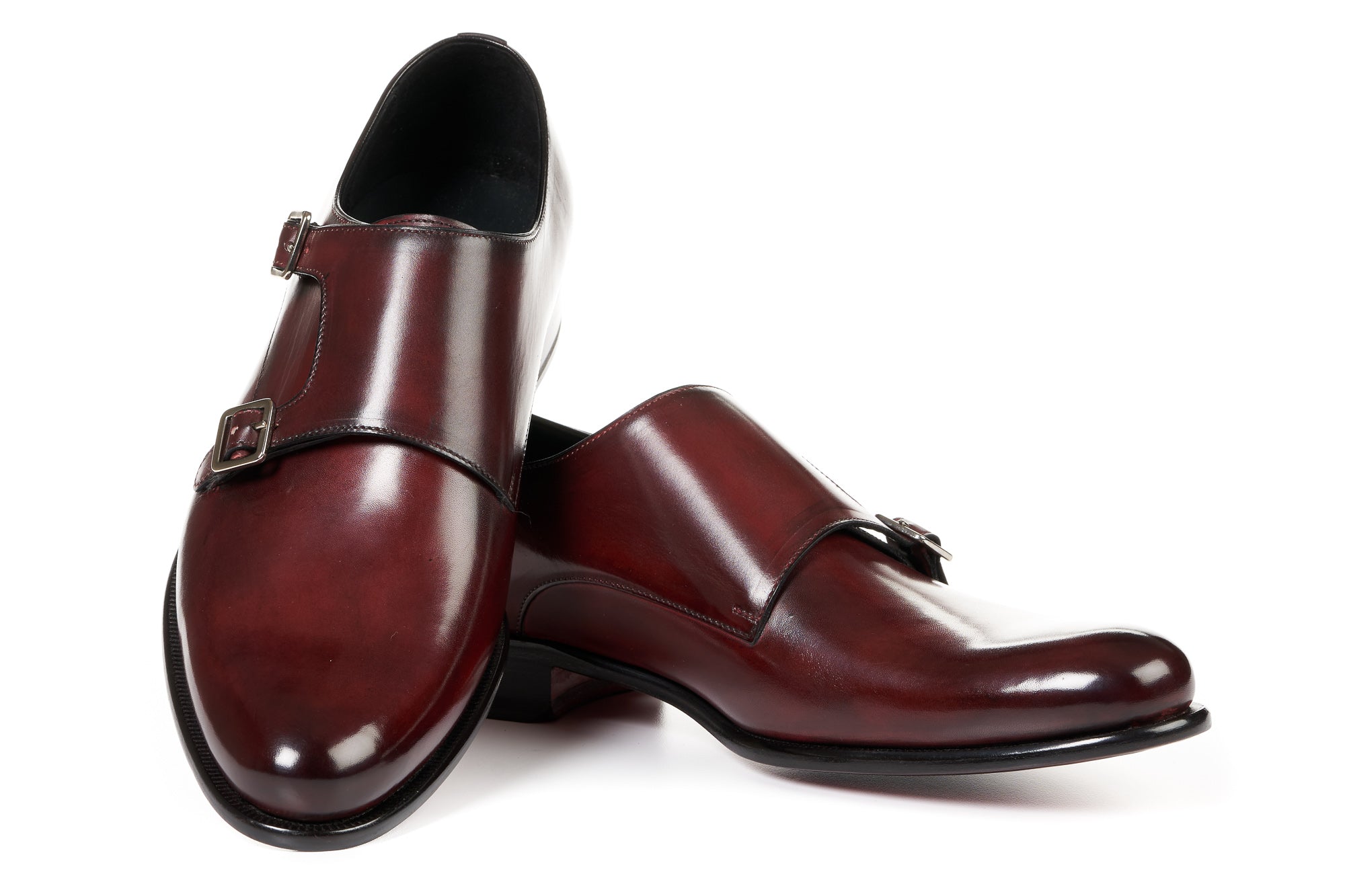 burgundy monk strap dress shoes MEERMIN 8 E US Burgundy Double Monk Strap Dress Shoes - Goodyear Welted 7 E UK