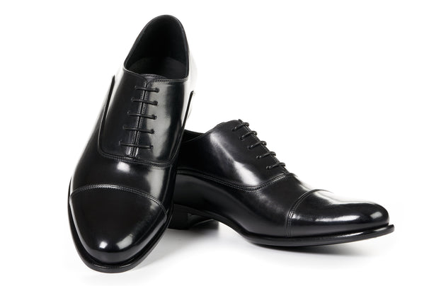 The Cagney II Stitched Cap-Toe Oxford - Nero – Paul Evans
