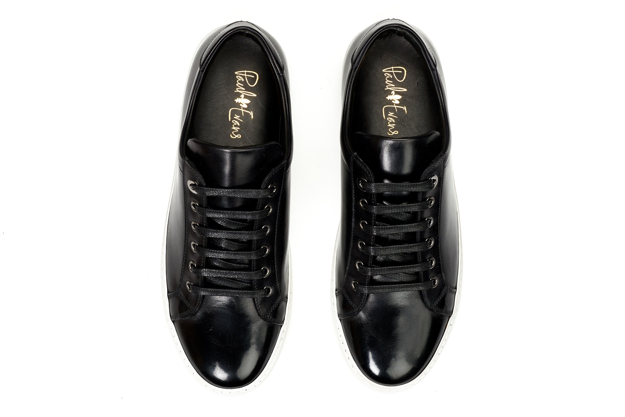 Santoni Black Leather Sneakers | IsuiT