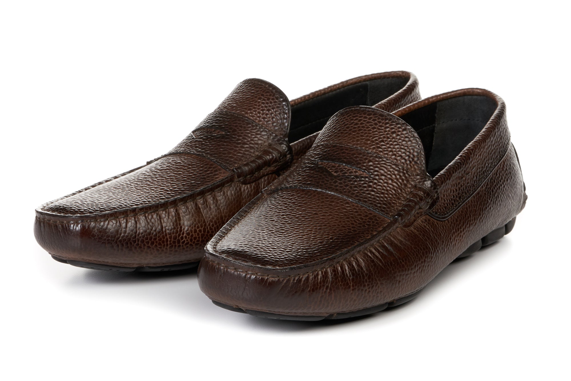 The McQueen Driving Loafer - Brown - Pebbled Leather