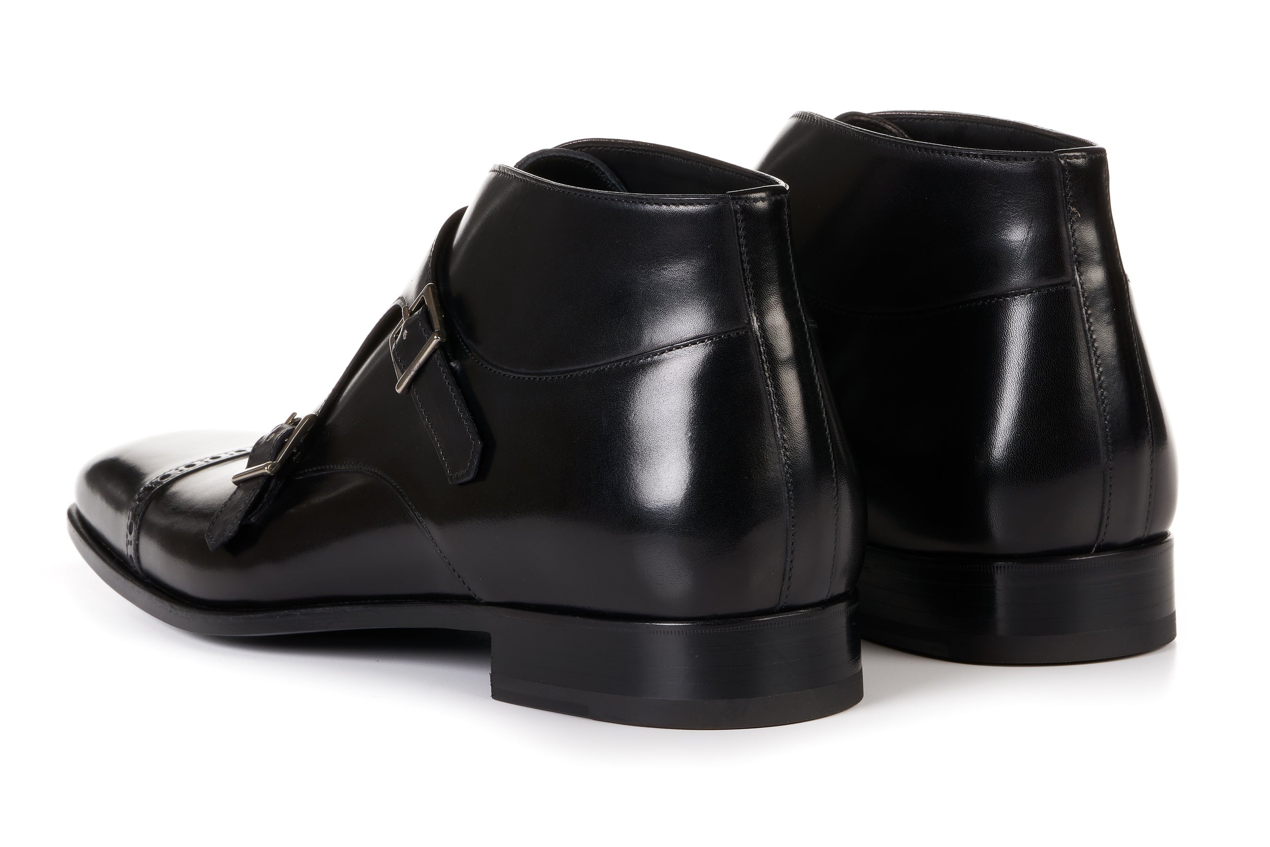 The Heston Double Monk Strap Boot - Nero
