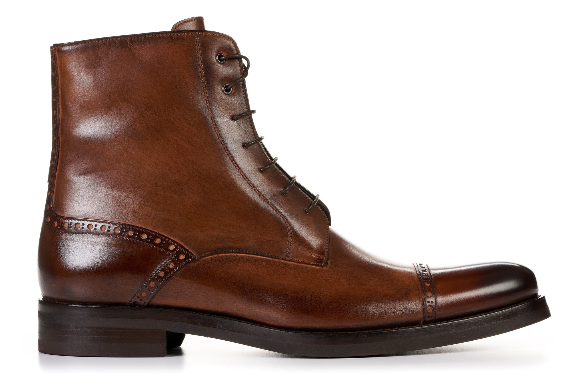 The Presley Lace-Up Boot - Brown