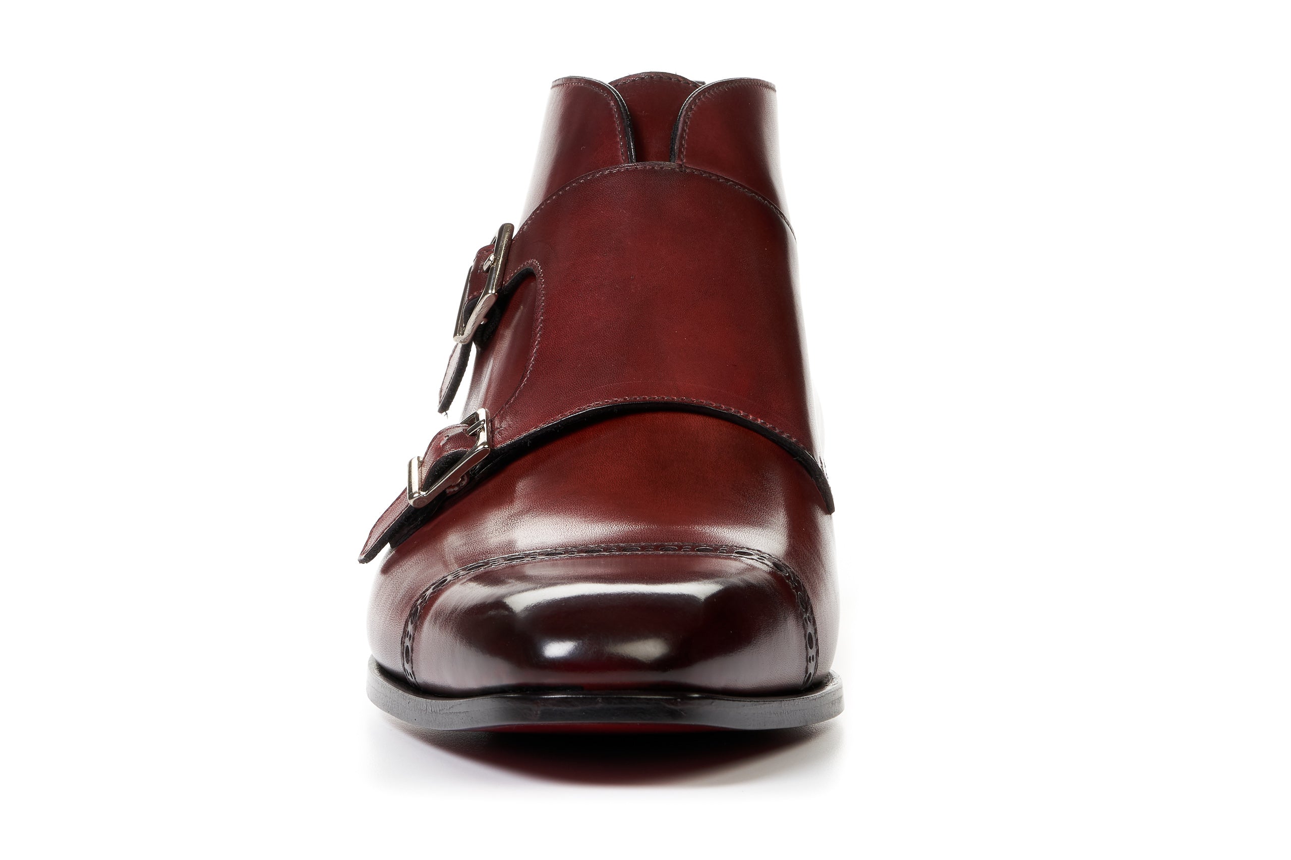 The Heston Double Monk Strap Boot - Oxblood